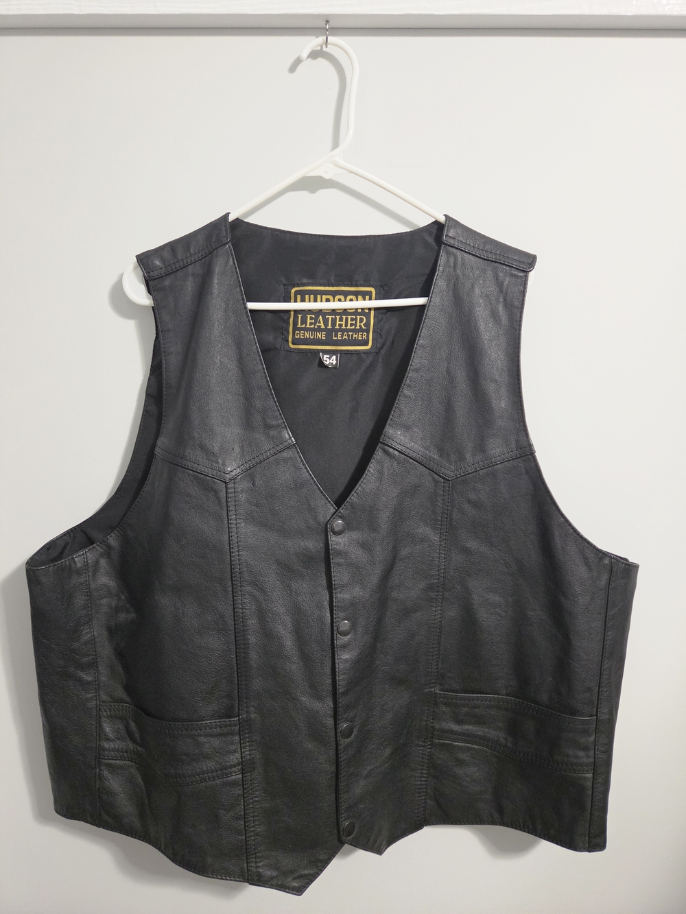 Hudson Genuine Leather Black Men's Vest